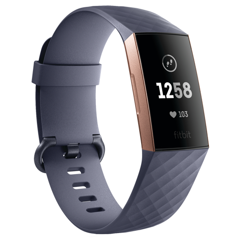 Fitbit Charge 3 | Blue/Gray + Rose Gold