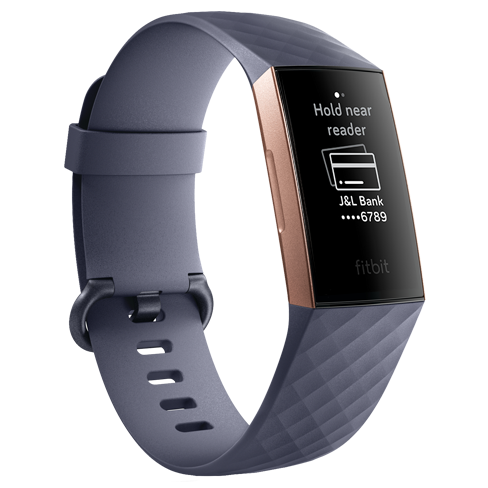Fitbit Charge 3 | Blue/Gray + Rose Gold