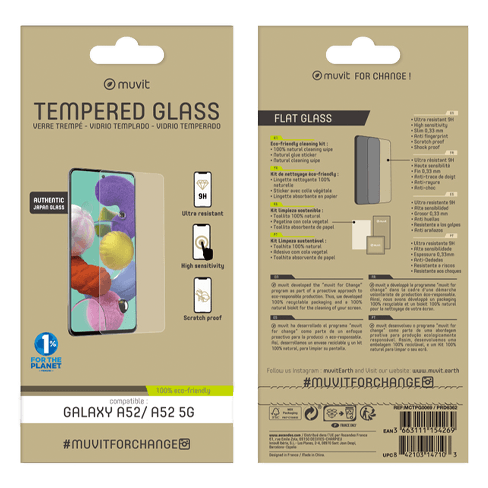Muvit Samsung Galaxy A52/A52s aizsargstikliņš (Tempered 2.5D Glass)