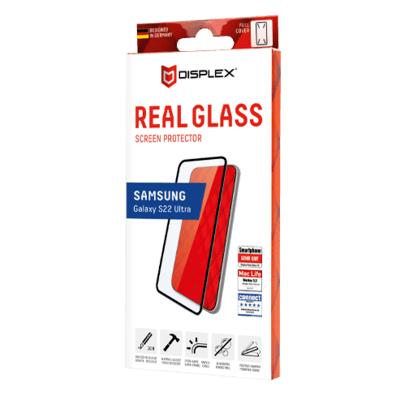 Samsung Galaxy S22 Ultra Full Cover Real 3D Glass By Displex Black | Bite