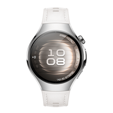Huawei Watch 5 LTE (eSIM) 42mm Stainless Steel White case with Moon White Leather strap (Soc-L19L) | Bite
